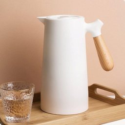 Garrafa Térmica 1 Litro Bule Cantinho do Café Chá Leite Água Plástico Cabo Madeira - 3