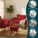 Ver imagem 4 de Kit Namoradeira Poltrona e Puff Decorativo para Sala Recepção Manicure Consultório Alice Suede