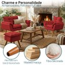 Ver imagem 3 de Kit Namoradeira Poltrona e Puff Decorativo para Sala Recepção Manicure Consultório Alice Suede