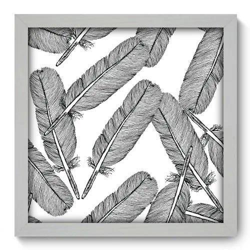 Quadro Decorativo - Penas - 33cm x 33cm - 026qnsbb - 1