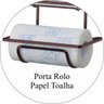 Suporte Porta Rolos Triplo Papel Toalha Alumínio e PVC Luxo - Bronze - 2