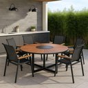Ver imagem 2 de Mesa de Jantar com Tampo de Pétalas 8 Lugares Redonda Madeira Maciça 150cm Amadeirado