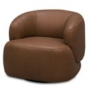 Ver imagem 6 de Kit 2 Poltronas Decorativas Giratória Orgânica Sala Living Begur L06 Couro Marrom Claro - Lyam Decor