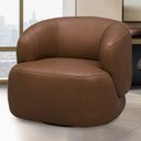 Ver imagem 2 de Kit 2 Poltronas Decorativas Giratória Orgânica Sala Living Begur L06 Couro Marrom Claro - Lyam Decor