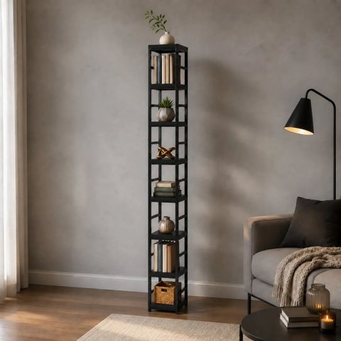 Estante Multiuso Organizador Livreiro Estilo Industrial 180x40 Preto Total