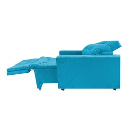 Poltrona Amamentação Retratil e Reclinavel Sala Quarto Mamae Sofia Turquesa - 3
