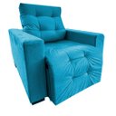 Ver imagem 2 de Poltrona Amamentação Retratil e Reclinavel Sala Quarto Mamae Sofia Turquesa