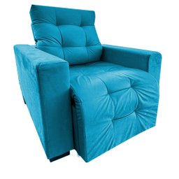 Poltrona Amamentação Retratil e Reclinavel Sala Quarto Mamae Sofia Turquesa - 2