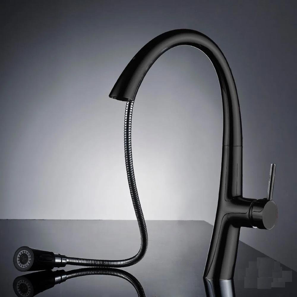 Toneira Gourmet Misturador Luxo Preta Pia de Cozinha Balcao - 3