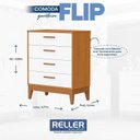 Ver imagem 7 de Quarto de Bebê Flip Guarda Roupa 4p Branco Acetinado Savana com Colchão Ortobom - Reller