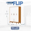 Ver imagem 3 de Quarto de Bebê Flip Guarda Roupa 4p Branco Acetinado Savana com Colchão Ortobom - Reller