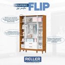 Ver imagem 4 de Quarto de Bebê Flip Guarda Roupa 4p Branco Acetinado Savana com Colchão Ortobom - Reller