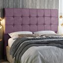 Ver imagem 7 de Cabeceira Estofada Box Casal Dubai 1,40cm Vamfer Estofados Suede Cinza Claro