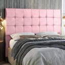 Ver imagem 5 de Cabeceira Estofada Box Casal Dubai 1,40cm Vamfer Estofados Suede Cinza Claro