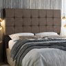 Cabeceira Estofada Box Casal Dubai 1,40cm Vamfer Estofados Suede Cinza Claro - 6