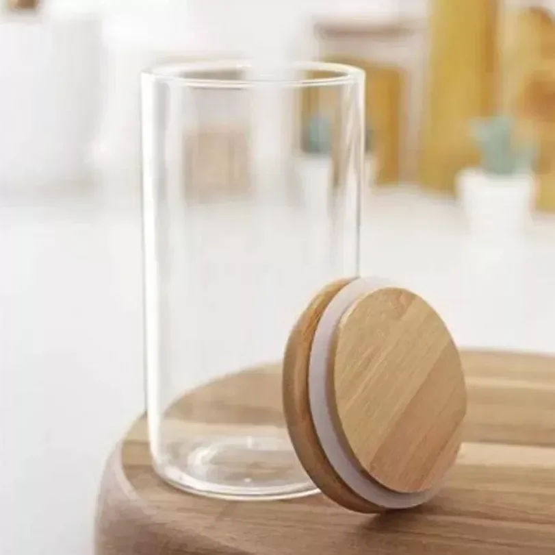 Pote Hermético Vidro C/ Tampa de Bambu 750 Ml 8,5x12cm - 3