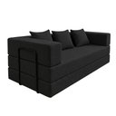 Ver imagem 1 de Sofá Loft na Caixa a Vácuo Moderno 3 Lugares 190cm Compacto Bouclê Preto - Montanari's Decor
