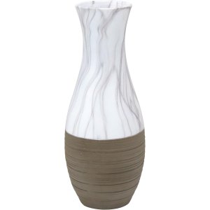 MINORCA VASO 36x14x14cm CERÂMICA CINZA