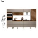 Ver imagem 7 de Cozinha Completa Modulada 6 Peças 218,5cm x 330cm Proença Bege/Nogueira/Nude Prime