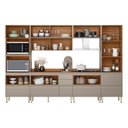 Ver imagem 4 de Cozinha Completa Modulada 6 Peças 218,5cm x 330cm Proença Bege/Nogueira/Nude Prime