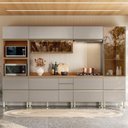 Ver imagem 1 de Cozinha Completa Modulada 6 Peças 218,5cm x 330cm Proença Bege/Nogueira/Nude Prime