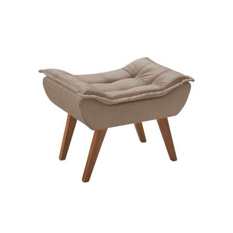 Puff Decorativo Opalla Suede para Sala Unidecor Cappuccino