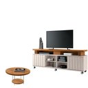 Ver imagem 1 de Rack Bancada Rivera 1.8 com Mesa de Centro Sky Cinamomo Off White – Hb Móveis