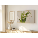 Ver imagem 1 de Quadro Decorativo N°132 105x60cm - Panorâmico Botânico - Lírio do Vale - Madeira Clara - Rollflex