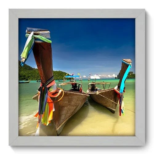 Quadro Decorativo - Barco - 22cm x 22cm - 023qnpab - 1