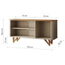 Ver imagem 4 de Rack Venice 120cm para Tv até 50" com Pés em Madeira Maciça Off White/nature