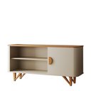 Ver imagem 5 de Rack Venice 120cm para Tv até 50" com Pés em Madeira Maciça Off White/nature