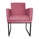 Ver imagem 2 de Poltrona Klara Suede Rosa Base De Ferro Preta - Vallisa Decor