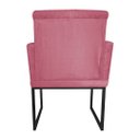 Ver imagem 3 de Poltrona Klara Suede Rosa Base De Ferro Preta - Vallisa Decor