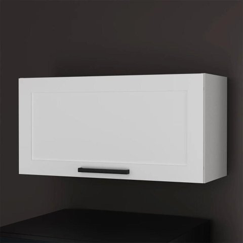 Armário Cozinha Aéreo 80cm com 1 Porta Zaya Branco T01 - Mpozenato