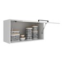 Ver imagem 3 de Armário Cozinha Aéreo 80cm com 1 Porta Zaya Branco T01 - Mpozenato
