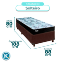 Ver imagem 3 de Conjunto Cama Box Marrom Solteiro + Colchão Molas Ensacadas Life Gold Paropas