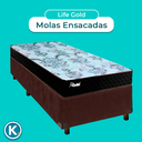 Ver imagem 4 de Conjunto Cama Box Marrom Solteiro + Colchão Molas Ensacadas Life Gold Paropas