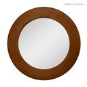 Ver imagem 2 de Espelho Decorativo Madrid Corino 90cm Redondo Marrom