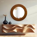Ver imagem 1 de Espelho Decorativo Madrid Corino 90cm Redondo Marrom
