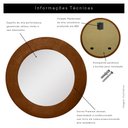 Ver imagem 4 de Espelho Decorativo Madrid Corino 90cm Redondo Marrom