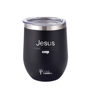 Copo Cuia Térmico Gc Jesus Buscar Preto 300ml