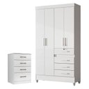 Ver imagem 1 de Guarda Roupa Infantil Sobral e Cômoda Ms913 Branco Brilho – Moval