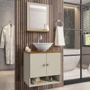 Ver imagem 1 de Gabinete Banheiro Deli Cuba Lume Bco Torneira Val Click Inox
