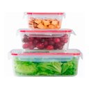 Ver imagem 6 de Conjunto de Potes de Mantimentos de Vidro Hermético 3pçs Casambiente Jgti004 Verm