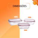 Ver imagem 2 de Conjunto de Potes de Mantimentos de Vidro Hermético 3pçs Casambiente Jgti004 Verm
