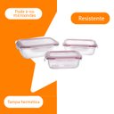 Ver imagem 4 de Conjunto de Potes de Mantimentos de Vidro Hermético 3pçs Casambiente Jgti004 Verm