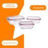 Conjunto de Potes de Mantimentos de Vidro Hermético 3pçs Casambiente Jgti004 Verm - 4