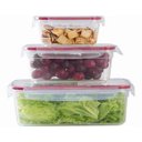 Ver imagem 1 de Conjunto de Potes de Mantimentos de Vidro Hermético 3pçs Casambiente Jgti004 Verm