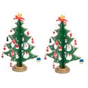 Ver imagem 1 de Kit 2 Enfeite de Madeira Arvore de Natal 24,5 Cm