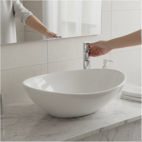 Cuba Oval Canoa La Bella 41x33x14cm  Branco Brilhante - Primeira Linha Qualidade A